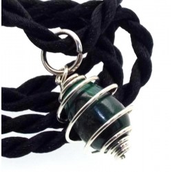 Malachite Small Gemstone Egg Spiral Pendant